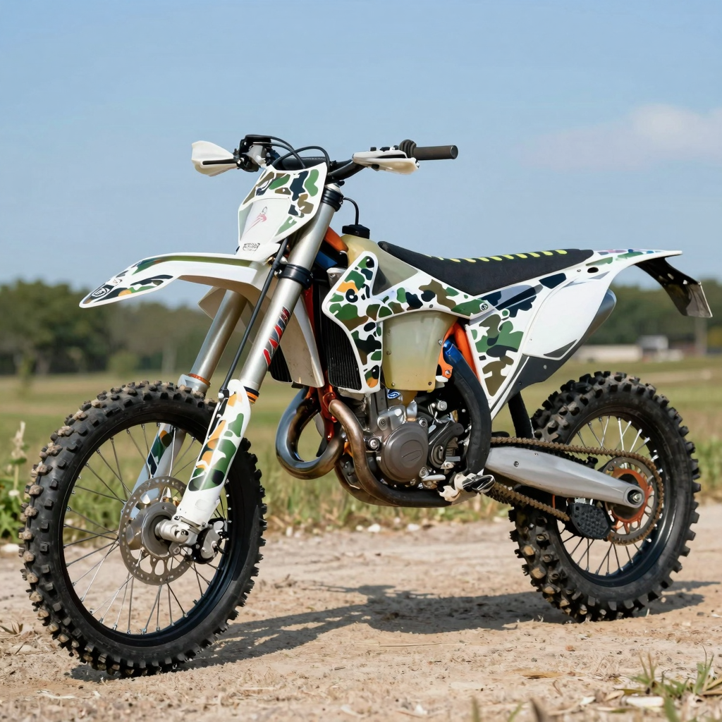 Dirt Bike with Camouflage Graphics
