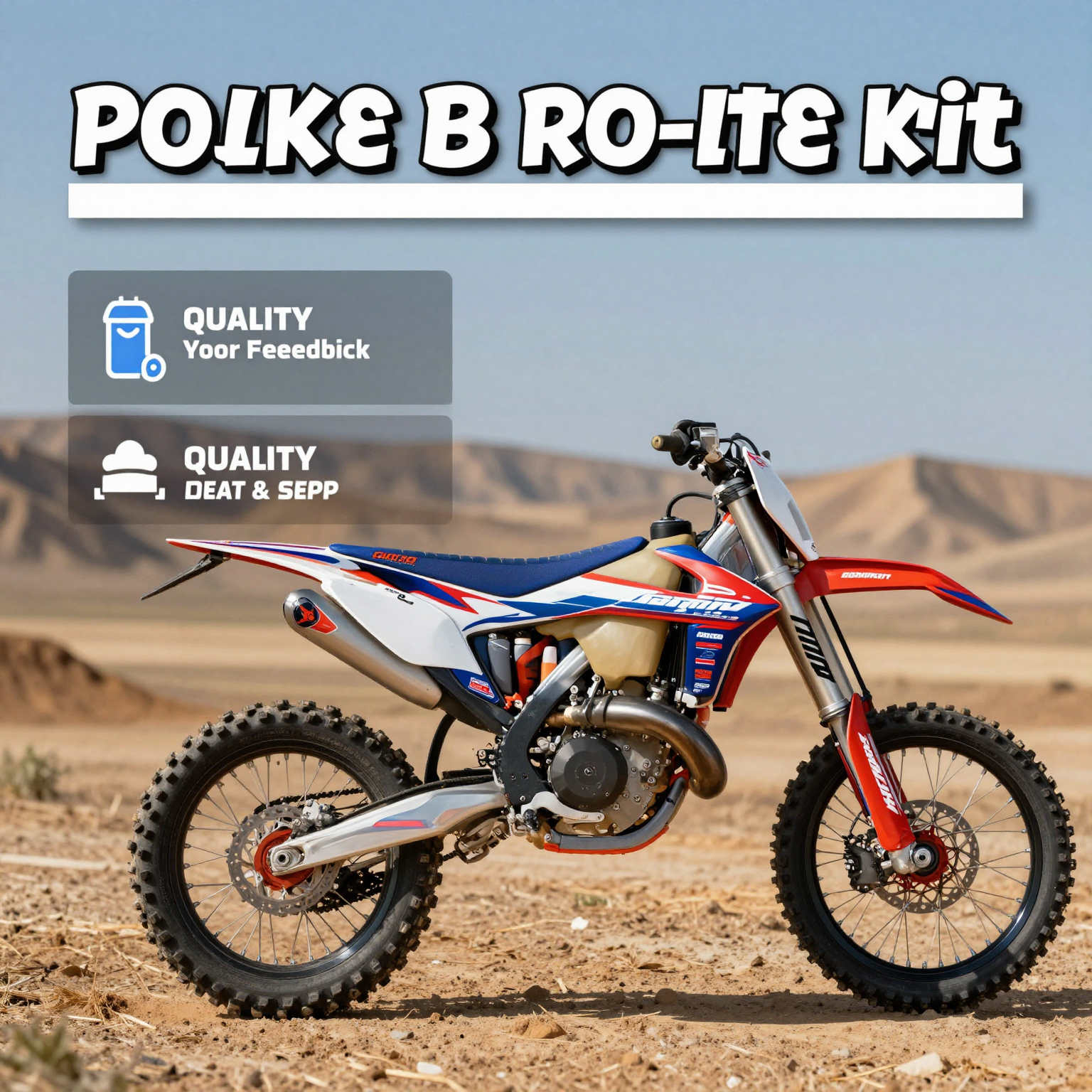 Infographic summarizing user feedback on popular dirt bike graphic kits