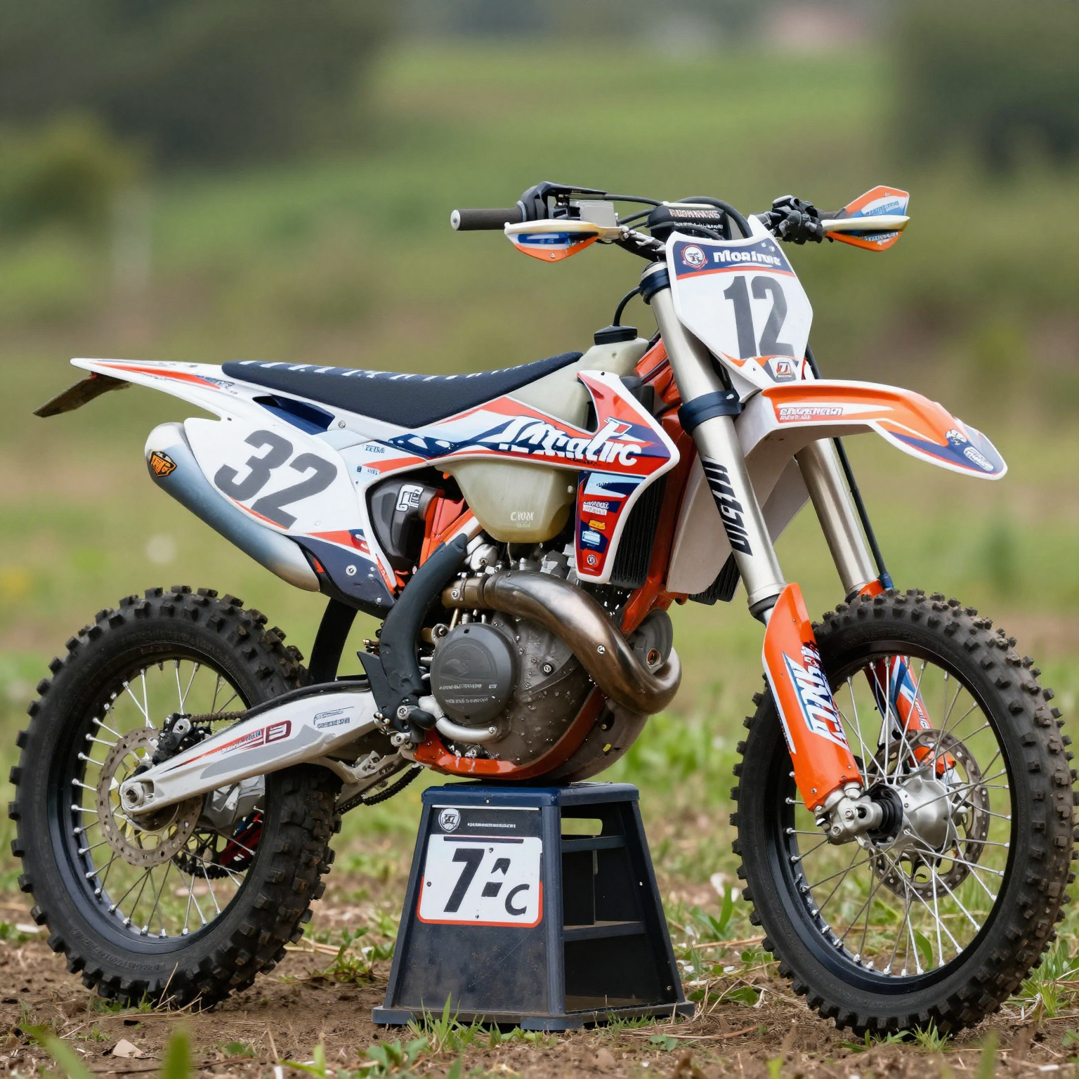 A vibrant design showcasing dirt bike number plate graphics