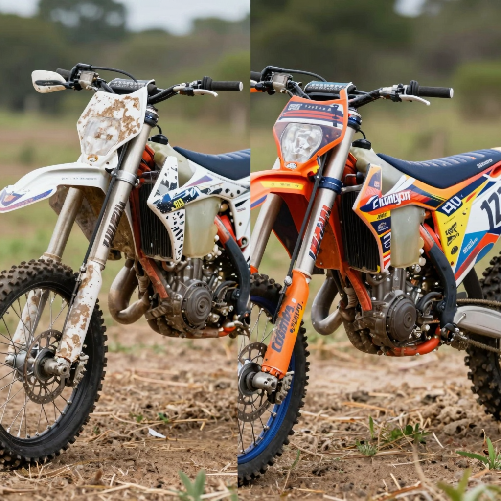 Before-and-After Dirt Bike Graphics