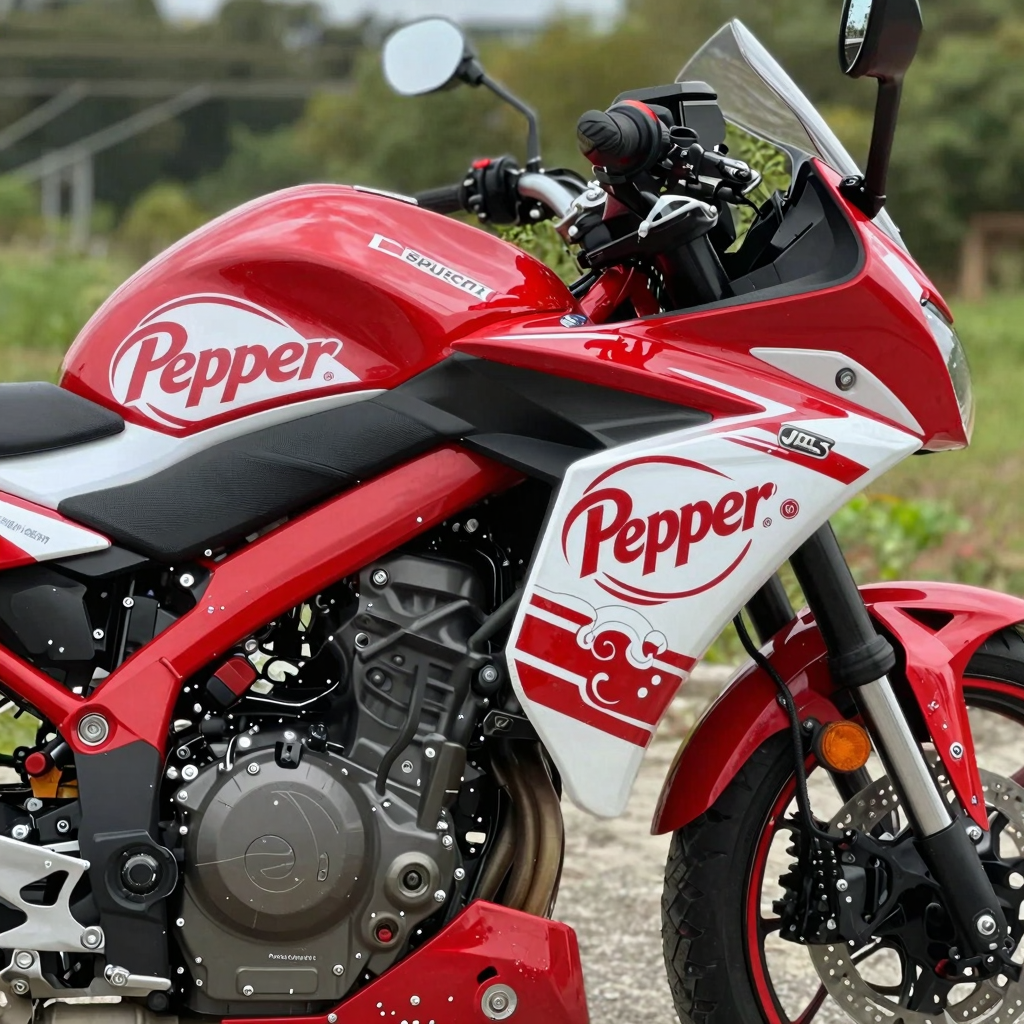 Dr. Pepper Themed Motorcycle Graphics