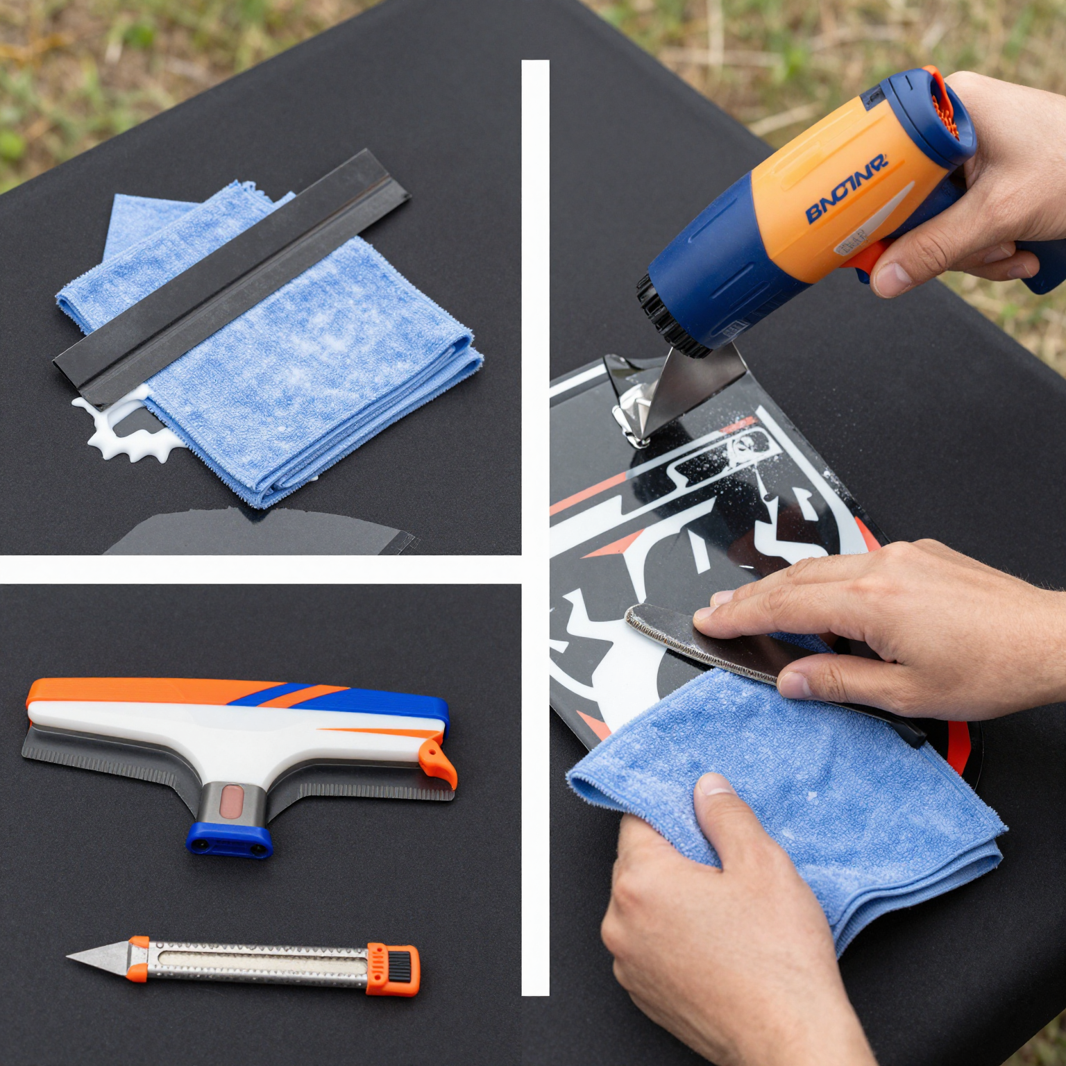 Dirt bike graphics installation steps instructional graphic