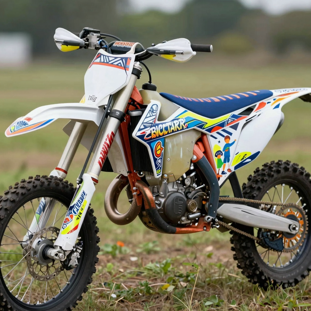 Dirt bike with custom graphics
