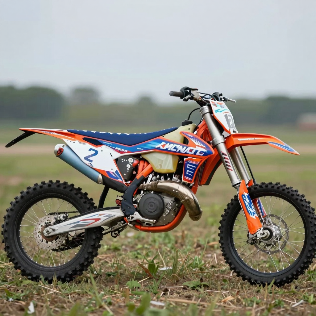 A vibrant image showcasing a customized dirt bike