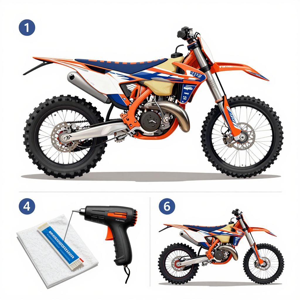 Installation illustration for dirt bike graphics