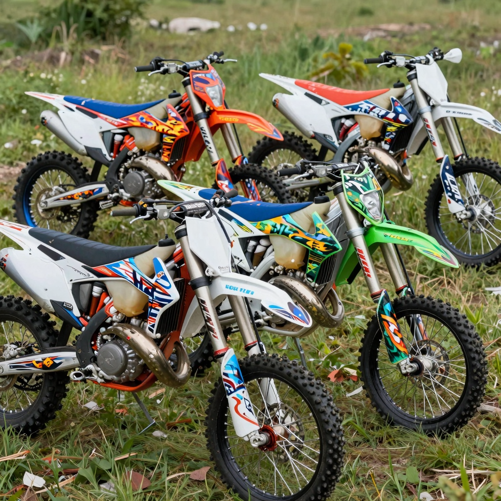 Various dirt bike graphic designs