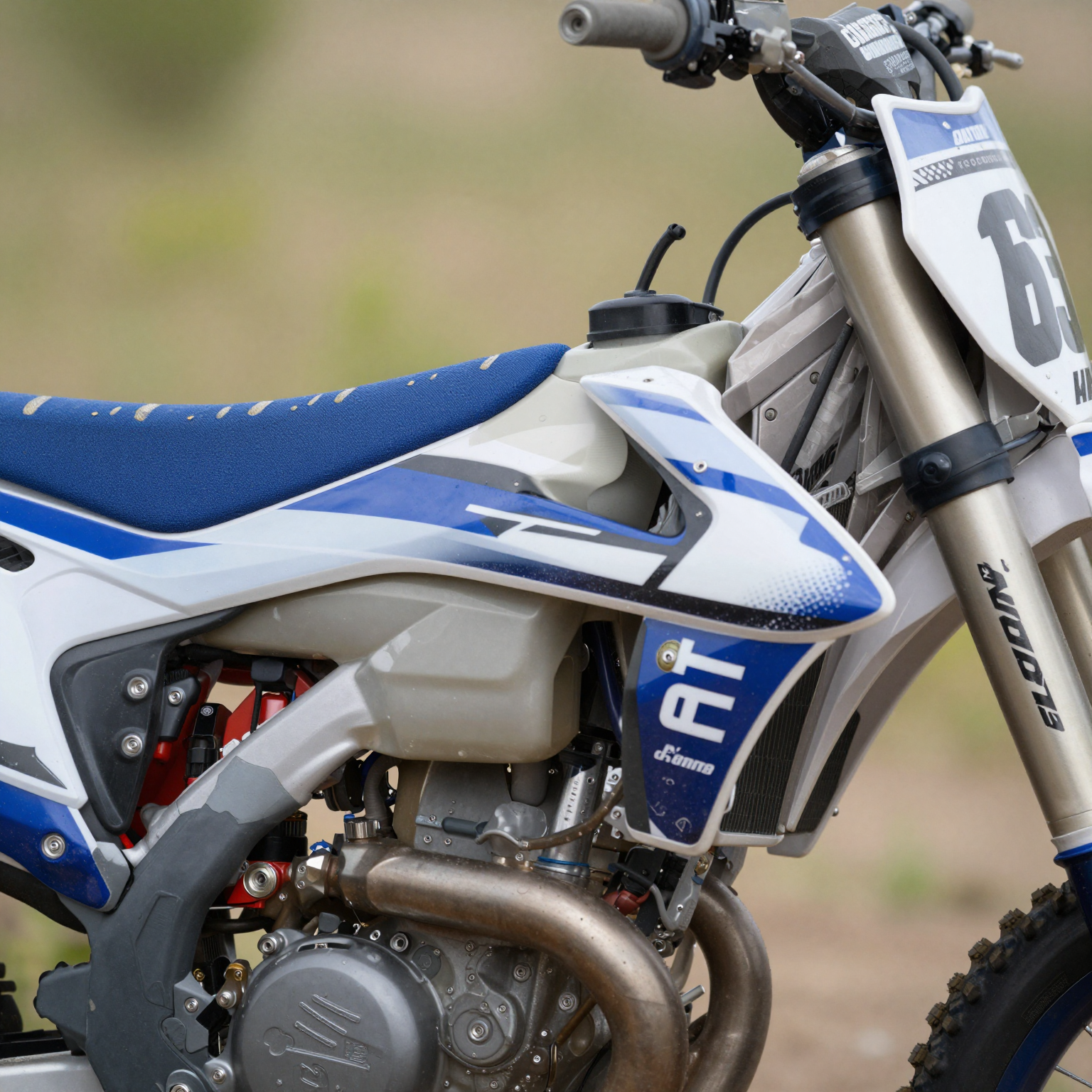 Close-up of dirt bike graphic kit