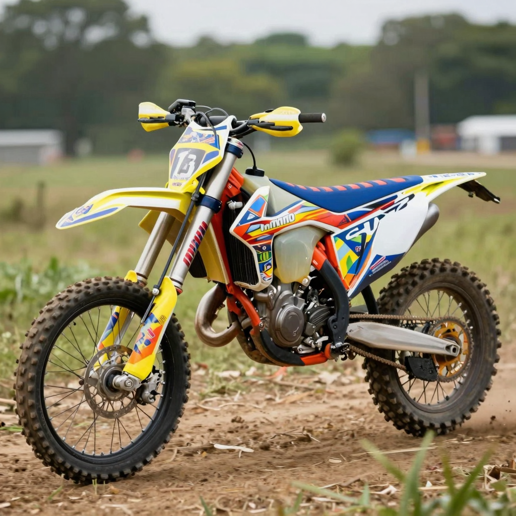 A visually dynamic dirt bike