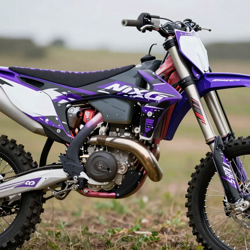 Black and purple dirt bike graphics design
