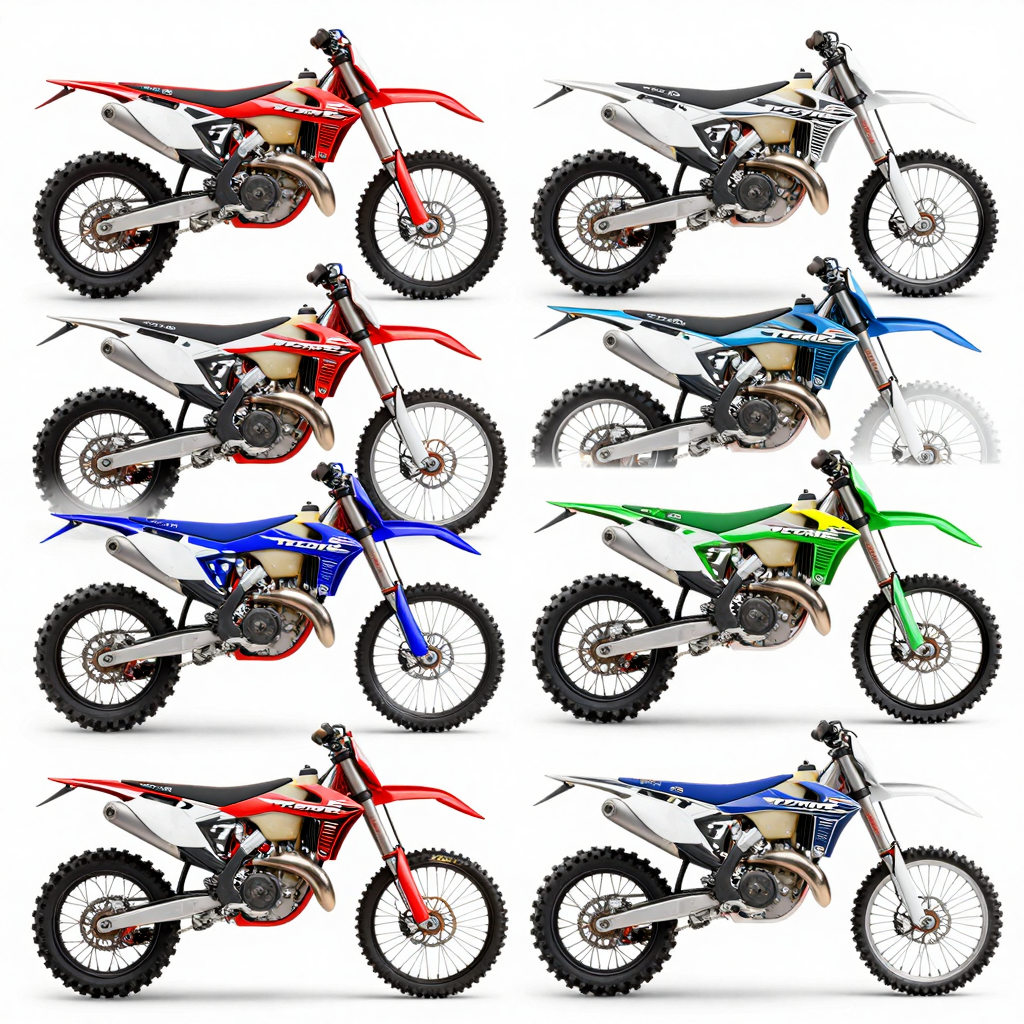 Color variations of dirt bike graphics