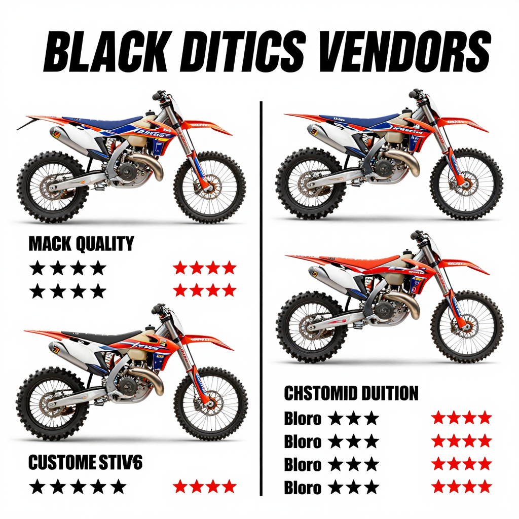 Comparison of Black Dirt Bike Graphics Vendors