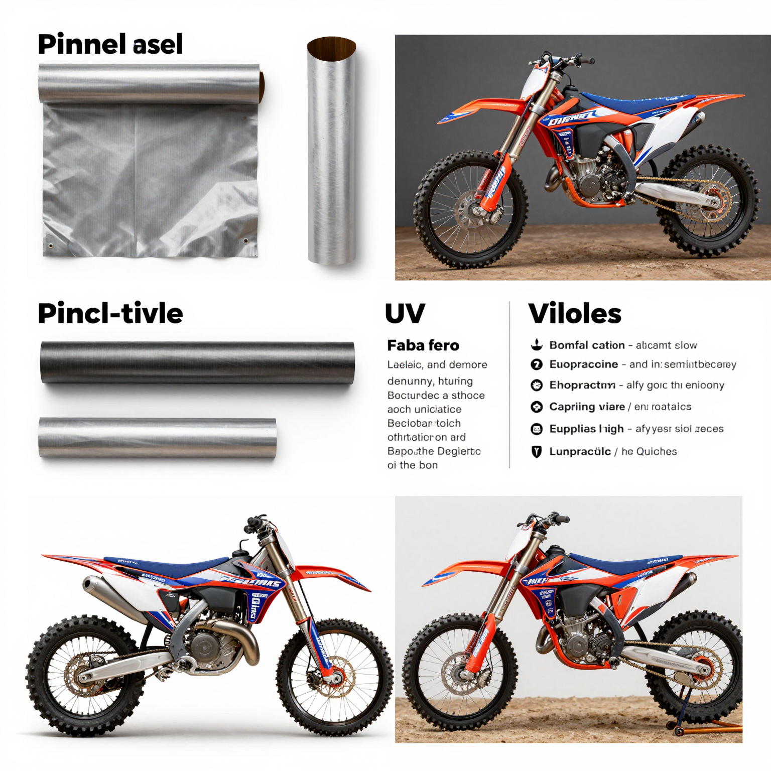 Dirt Bike Graphics Material Infographic