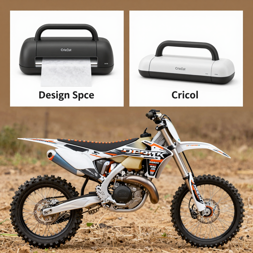 Cricut dirt bike graphic creation process