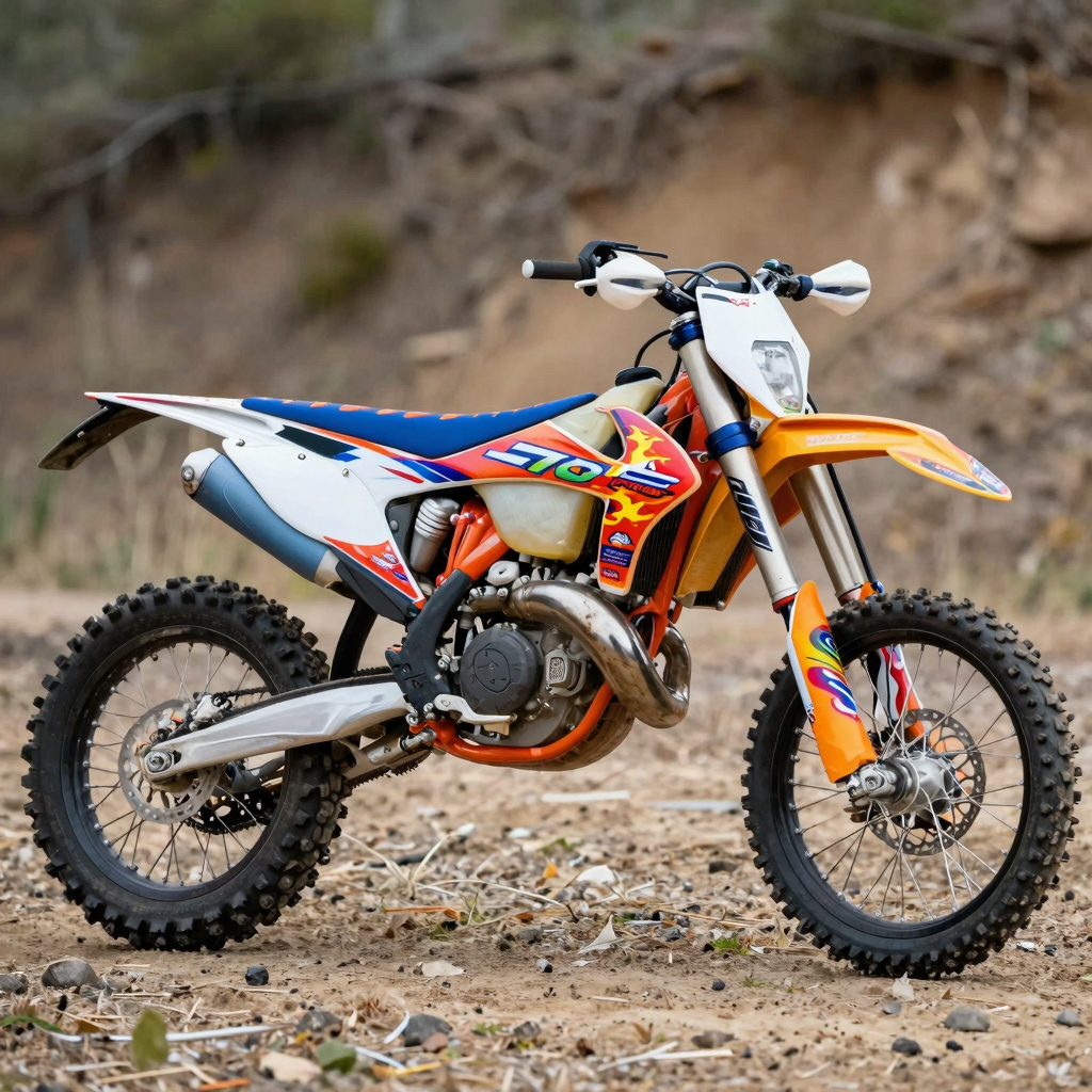 Dirt bike with custom graphics