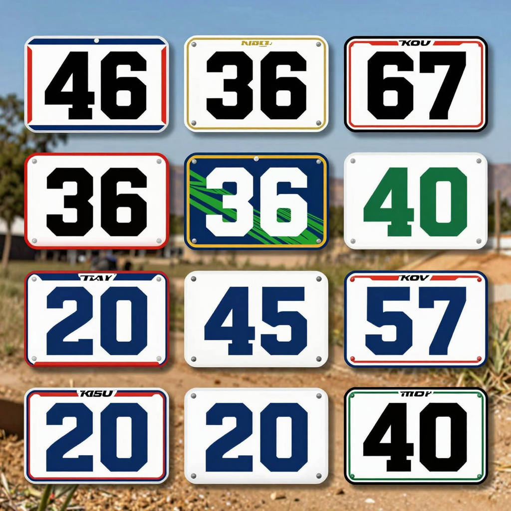 Collection of Custom Dirt Bike Number Plate Graphics