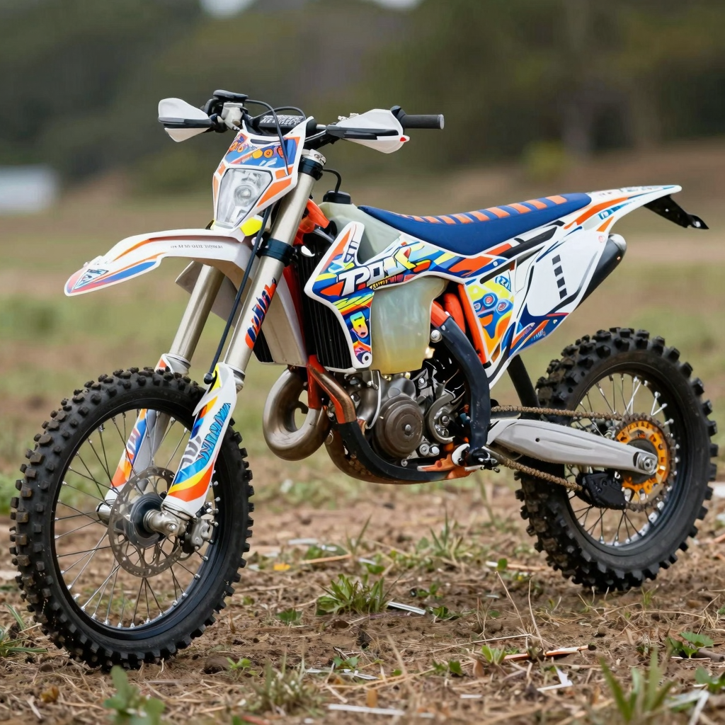 Custom Graphic Kit on a Dirt Bike