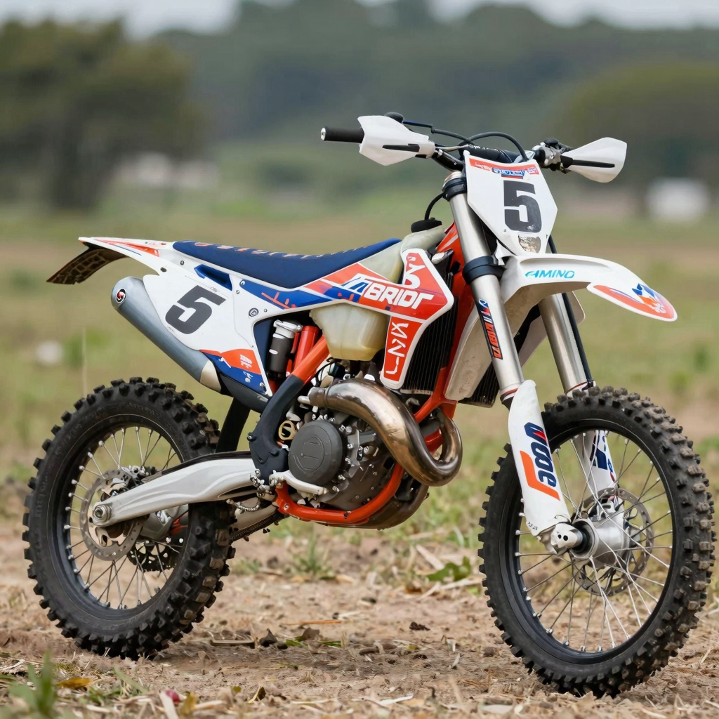 Dirt bike with number graphics