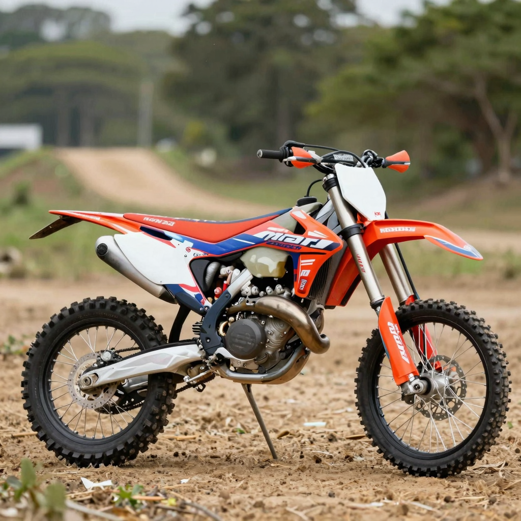 Custom Honda dirt bike graphics showcasing vibrant designs and colors