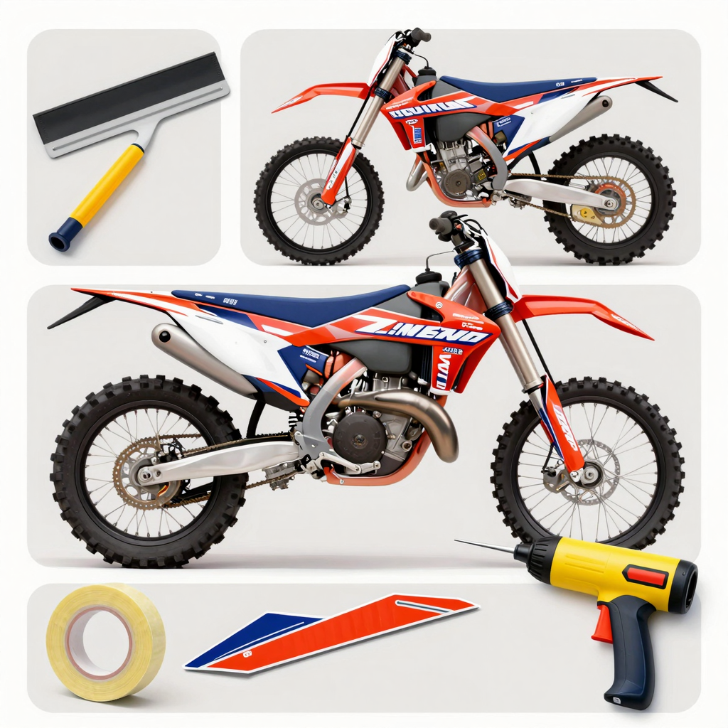 Illustration of Dirt Bike Graphics Installation