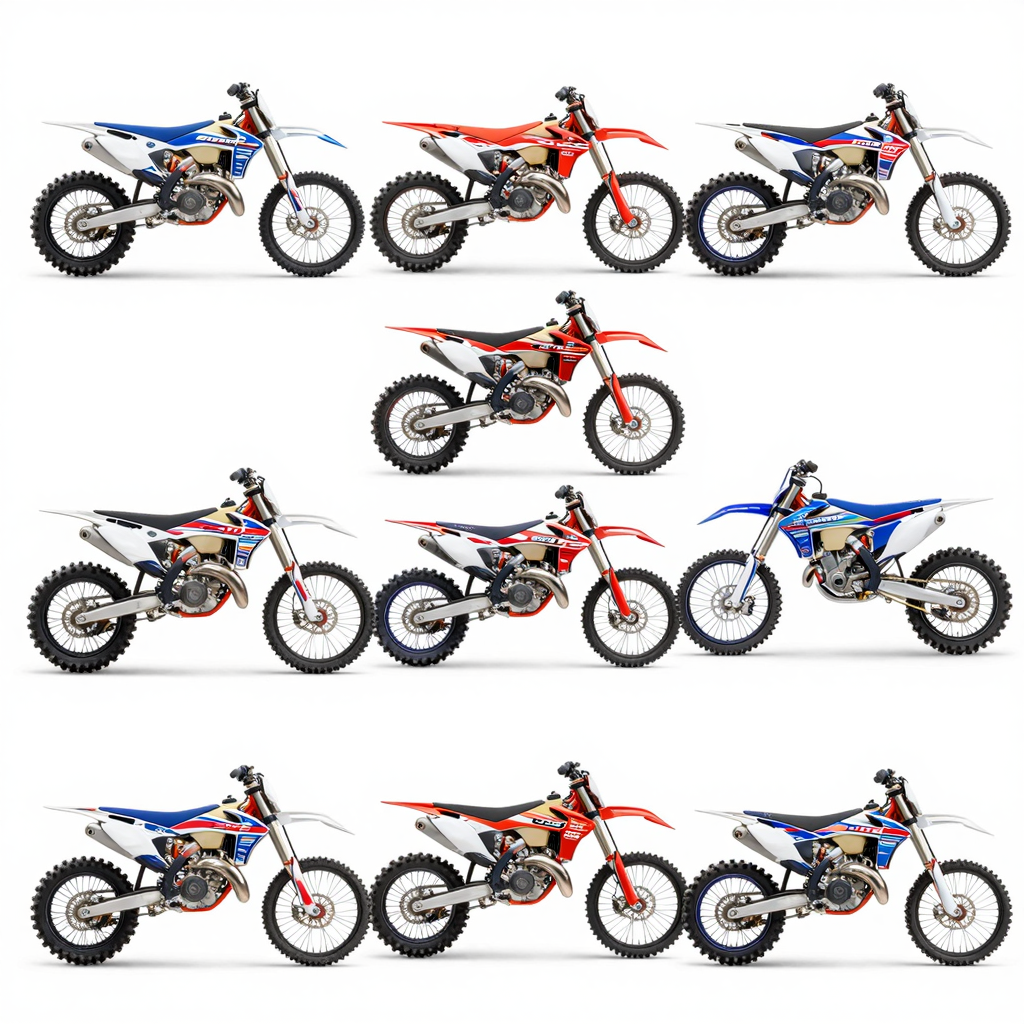 Collage of various dirt bike graphic styles