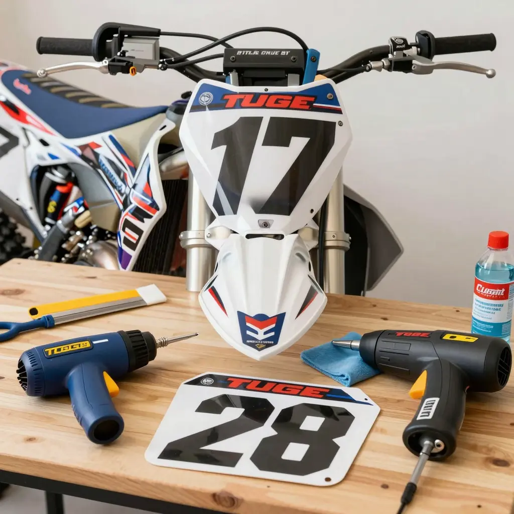 Installing Dirt Bike Front Number Plate Graphics