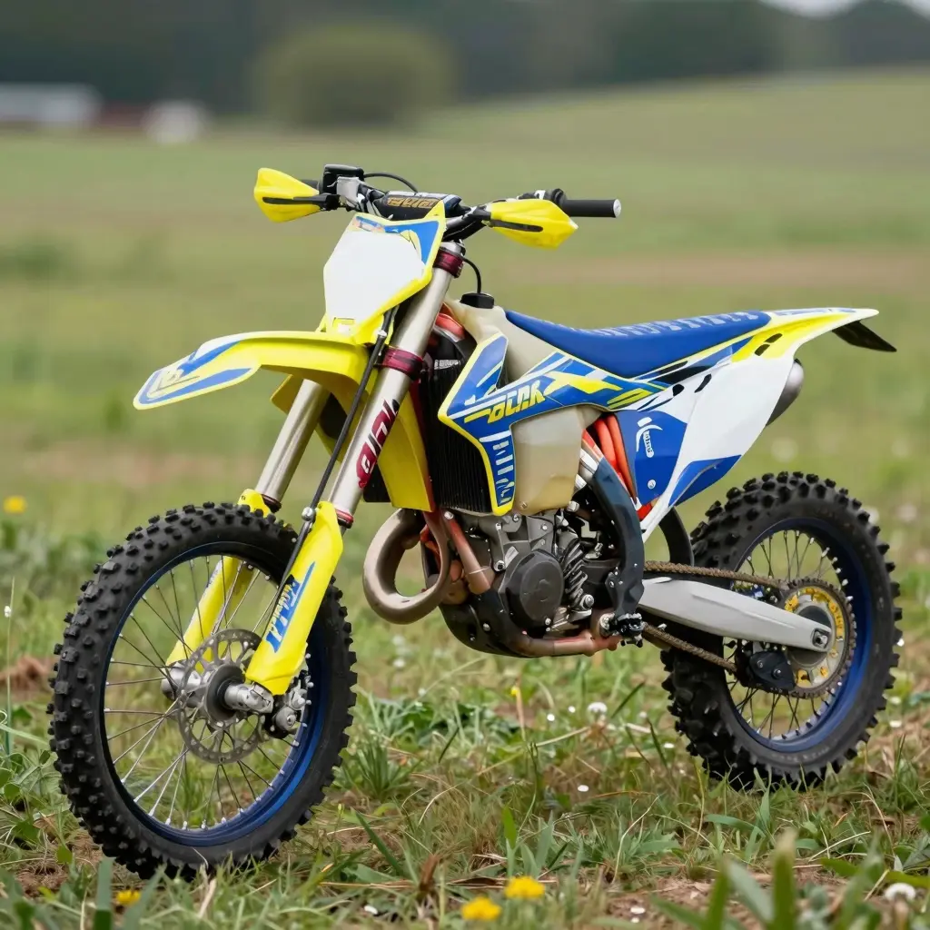 Blue and Yellow Dirt Bike Graphics