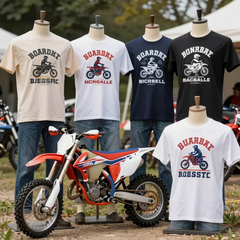 A collection of stylish dirt bike graphic tees