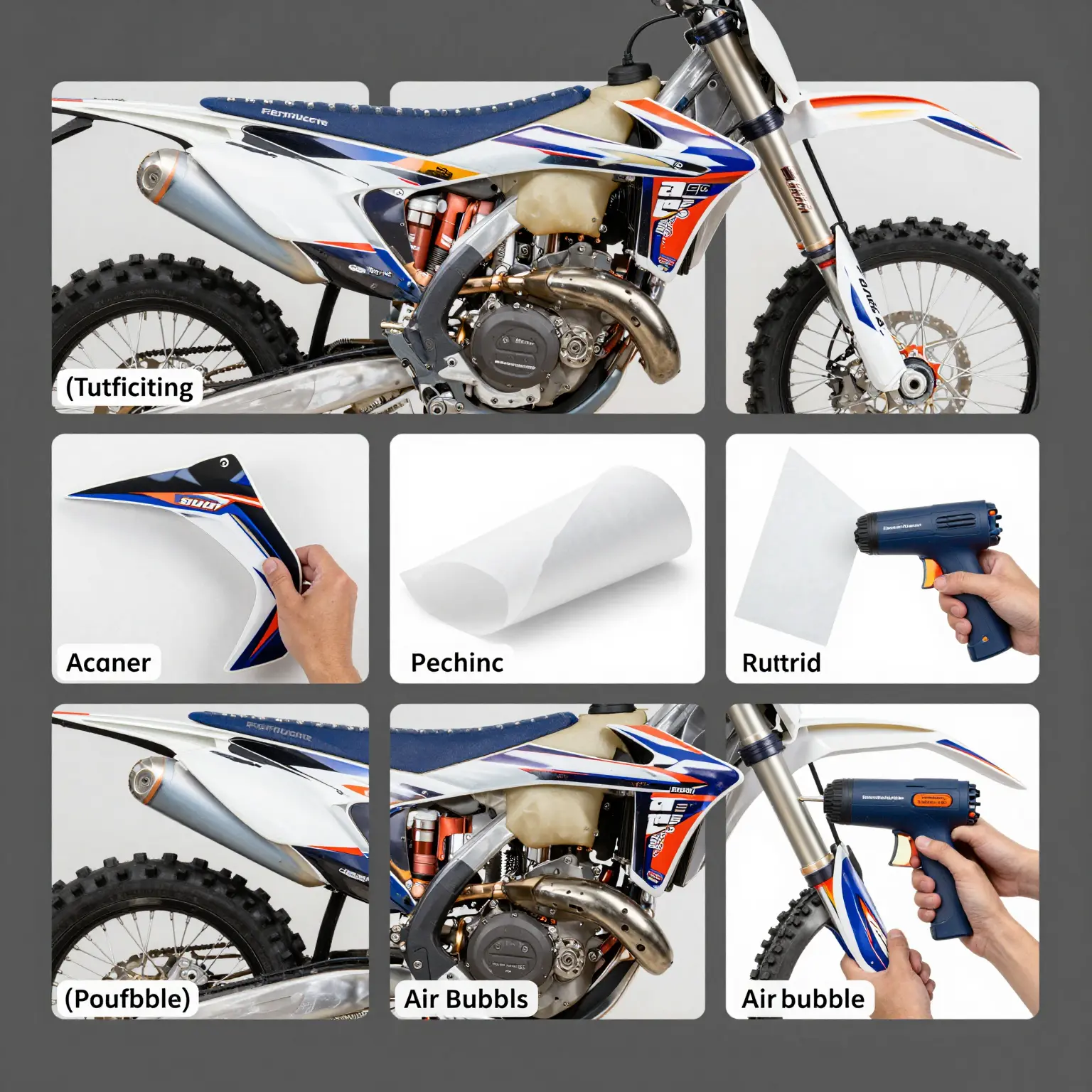 Step-by-step installation of dirt bike shroud graphics