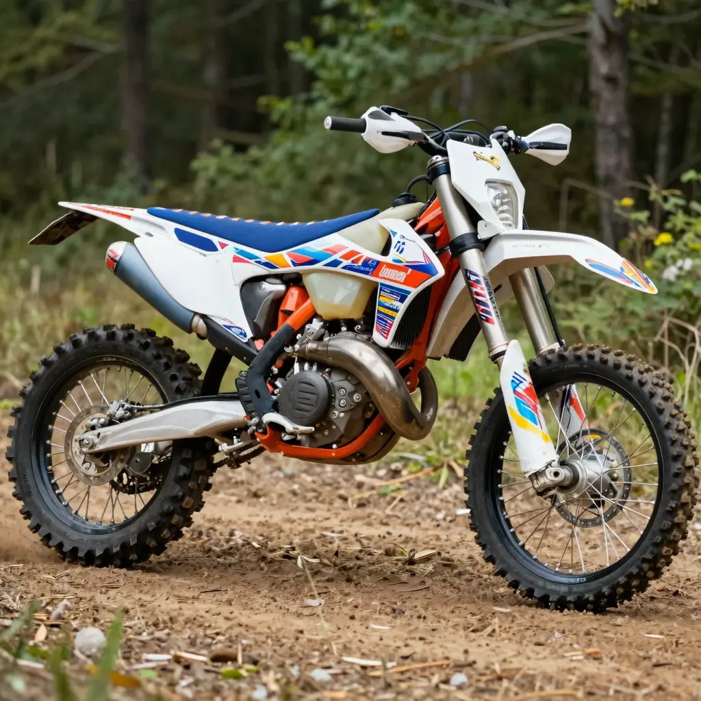 Dirt Bike with Custom Wheel Graphics