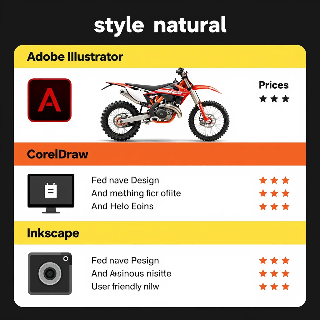 Comparison of Graphic Design Software for Dirt Bike Graphics