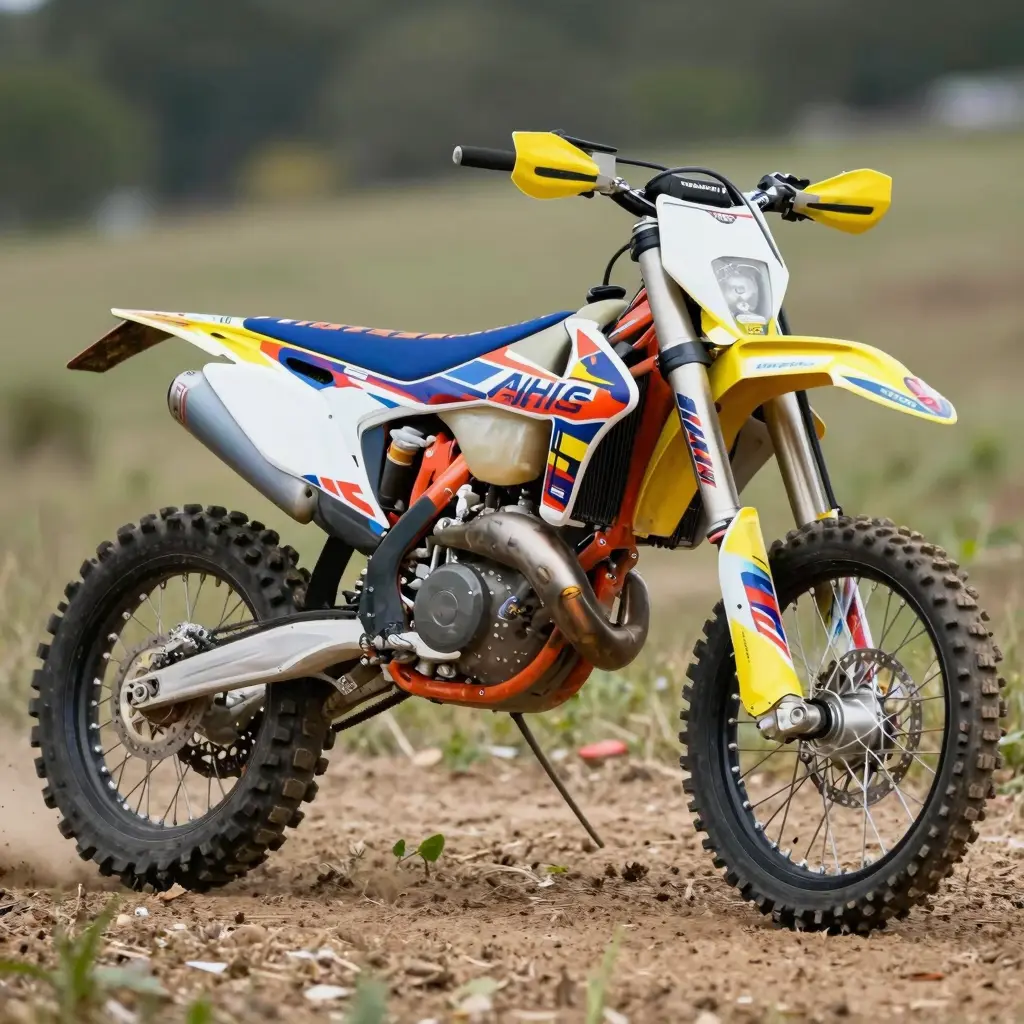 Dirt bike with eye-catching graphics