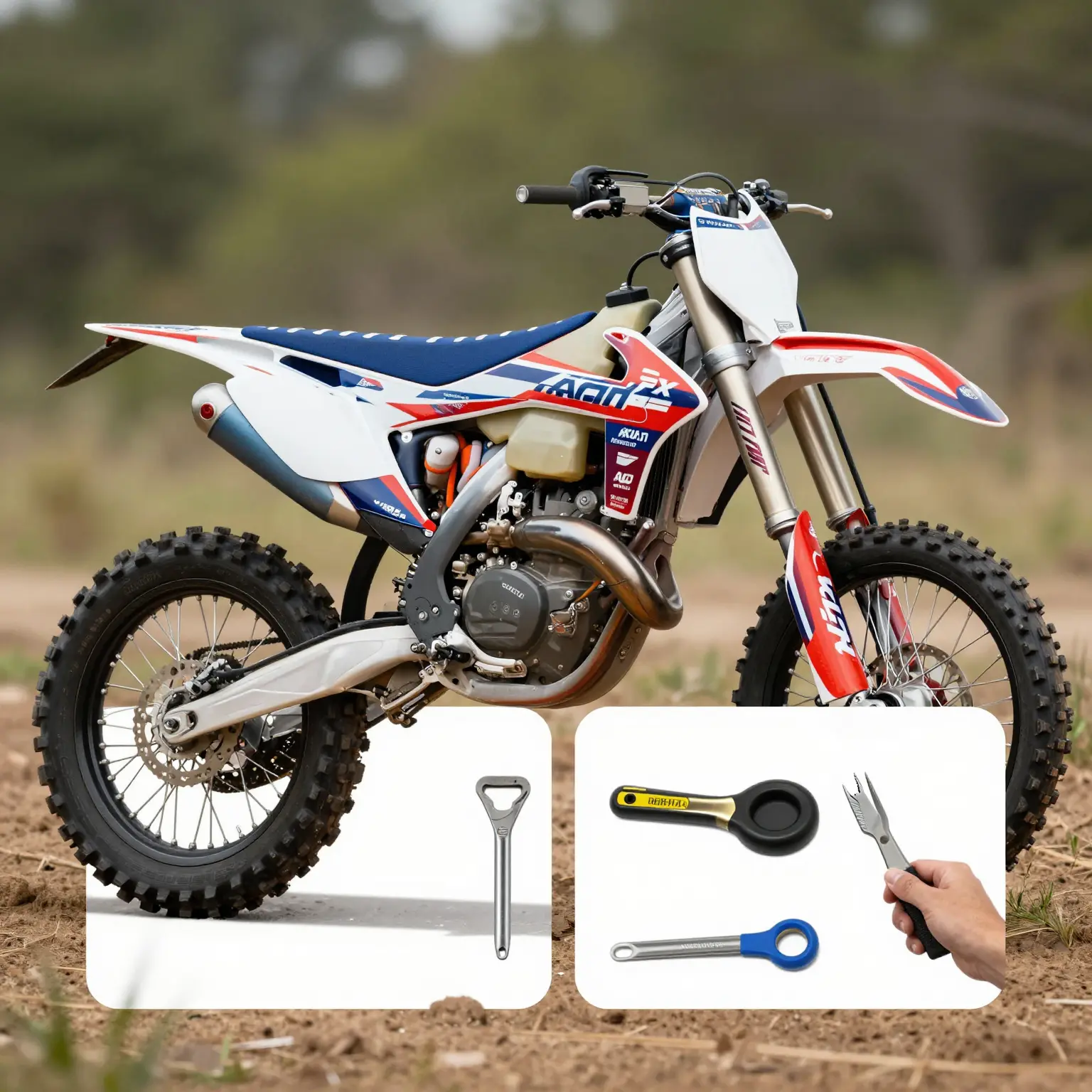 Step by step illustration of installing Fox Racing dirt bike graphics