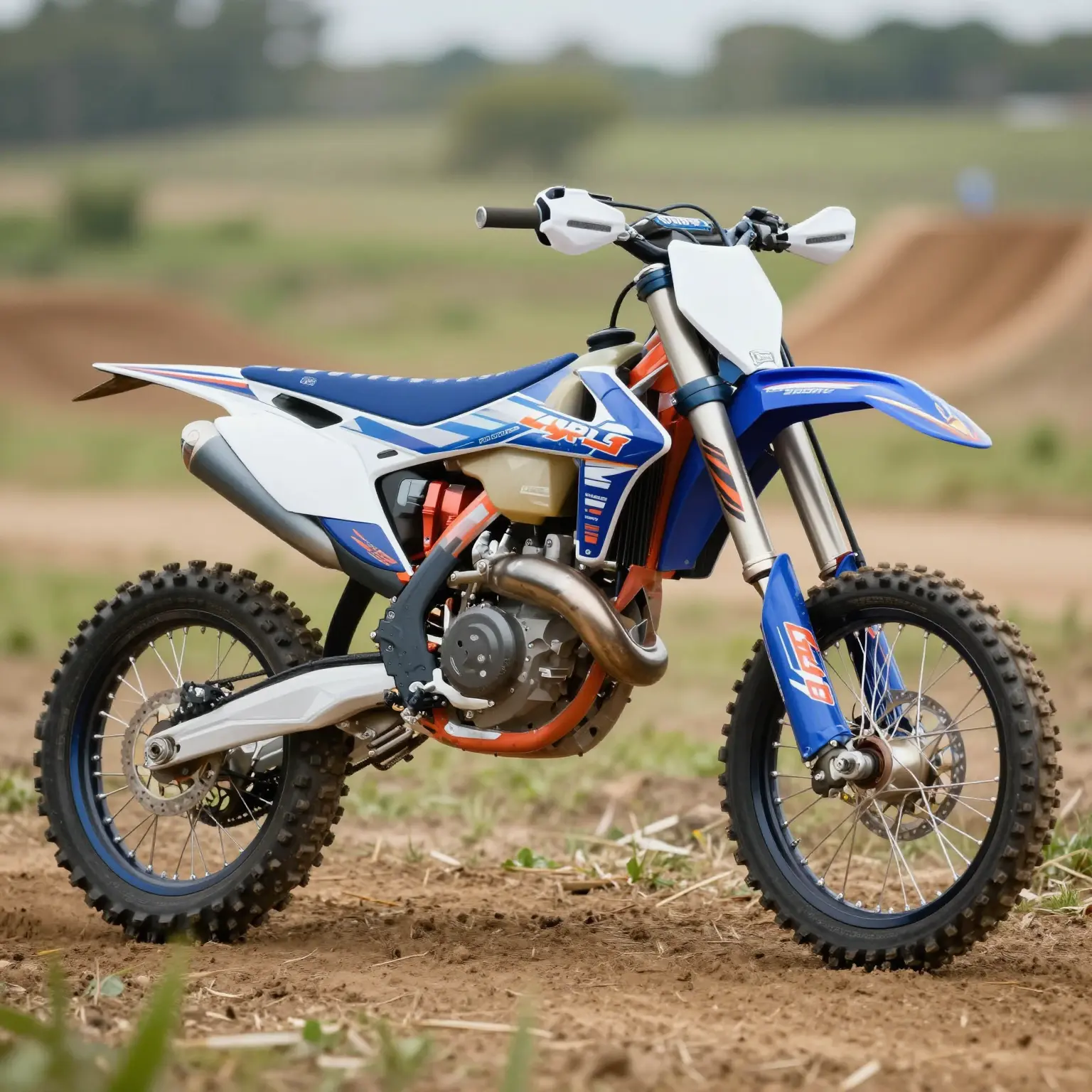 Futuristic dirt bike with high-tech graphics