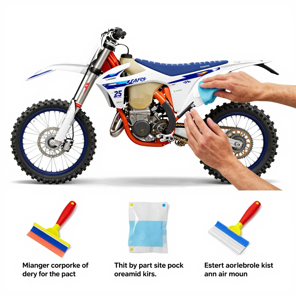 Step-by-step guide to applying graphic kits on dirt bikes