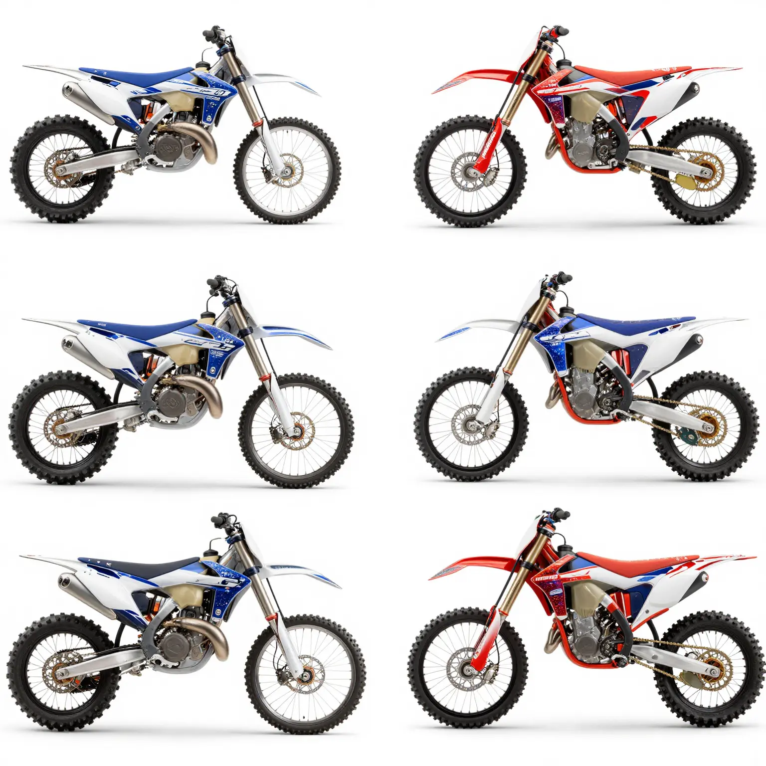 Various Glitter Dirt Bike Graphic Designs