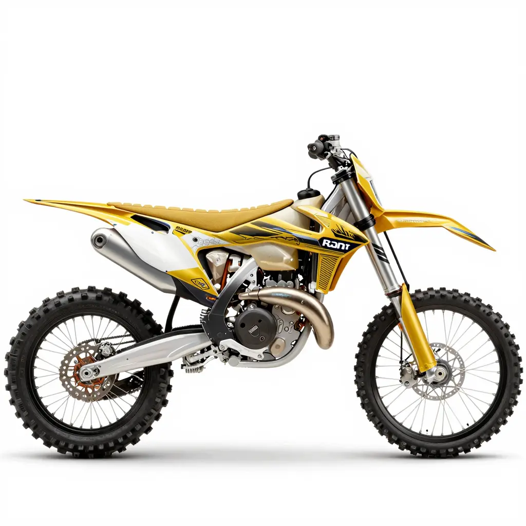 Vibrant Gold Dirt Bike Graphic