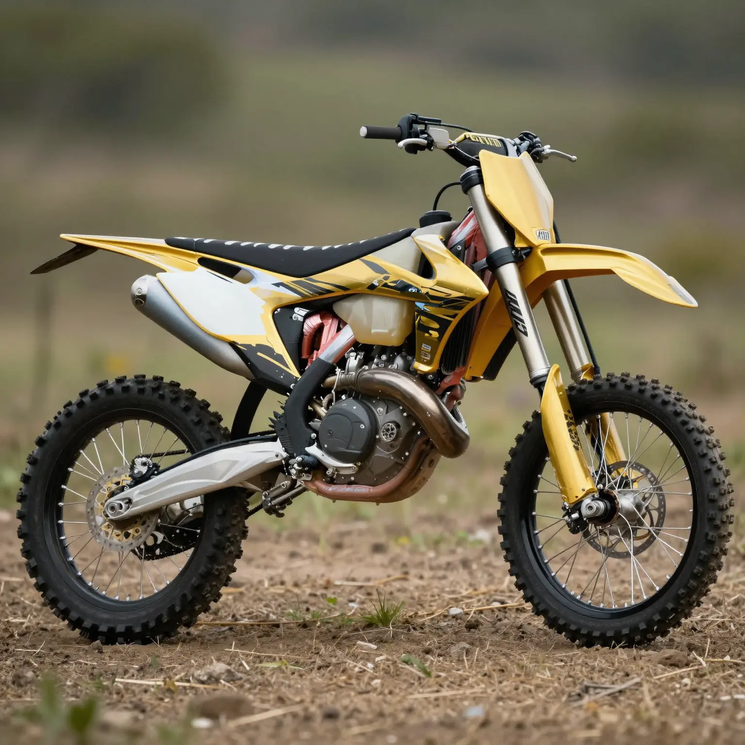 Abstract Gold Dirt Bike Graphic