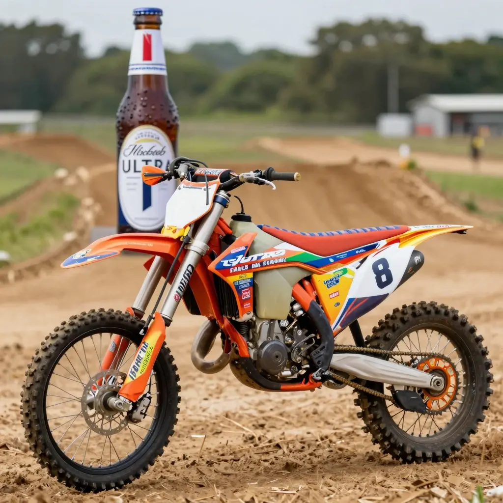 Dirt biker with Michelob Ultra