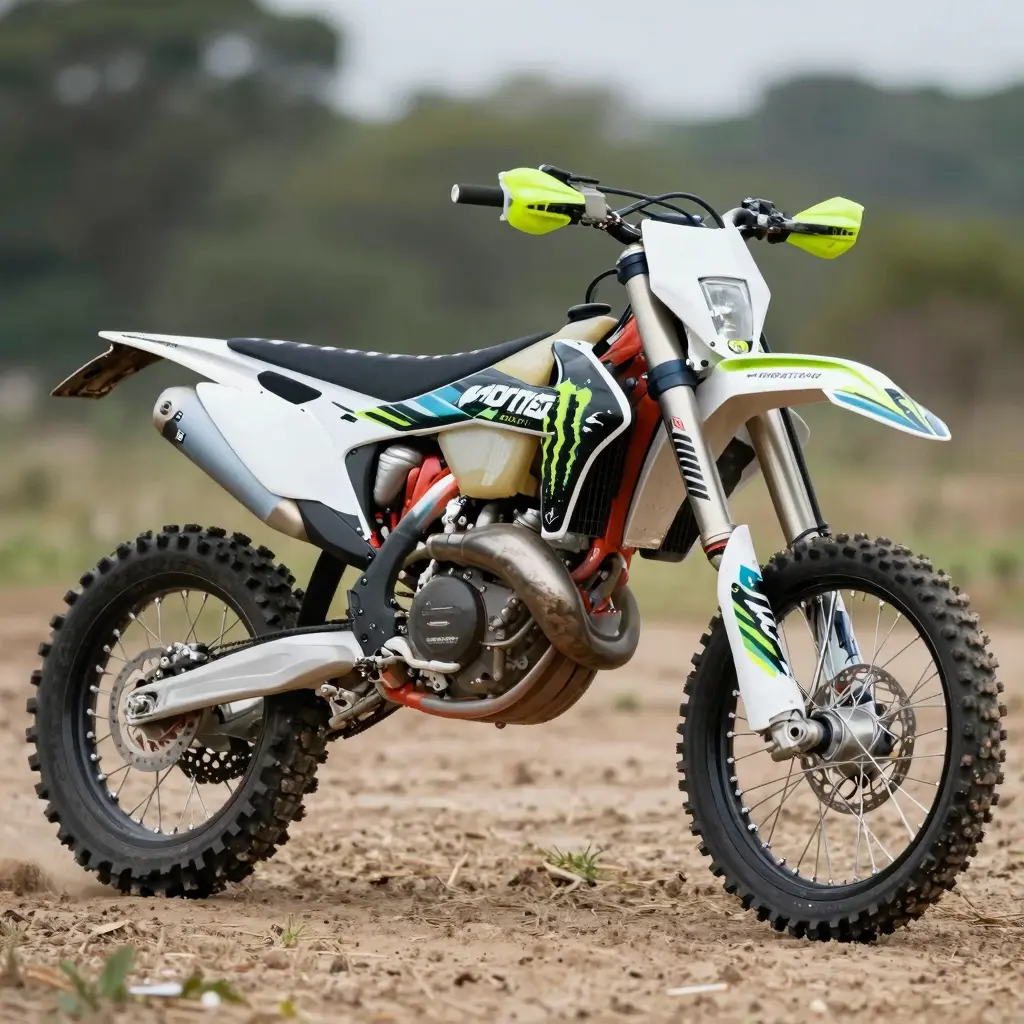 Vibrant Dirt Bike Model with Monster Graphics