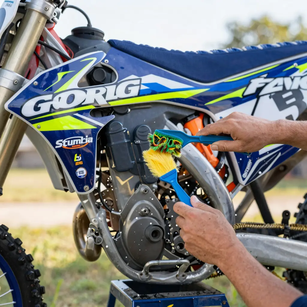 Maintaining neon graphics on a dirt bike
