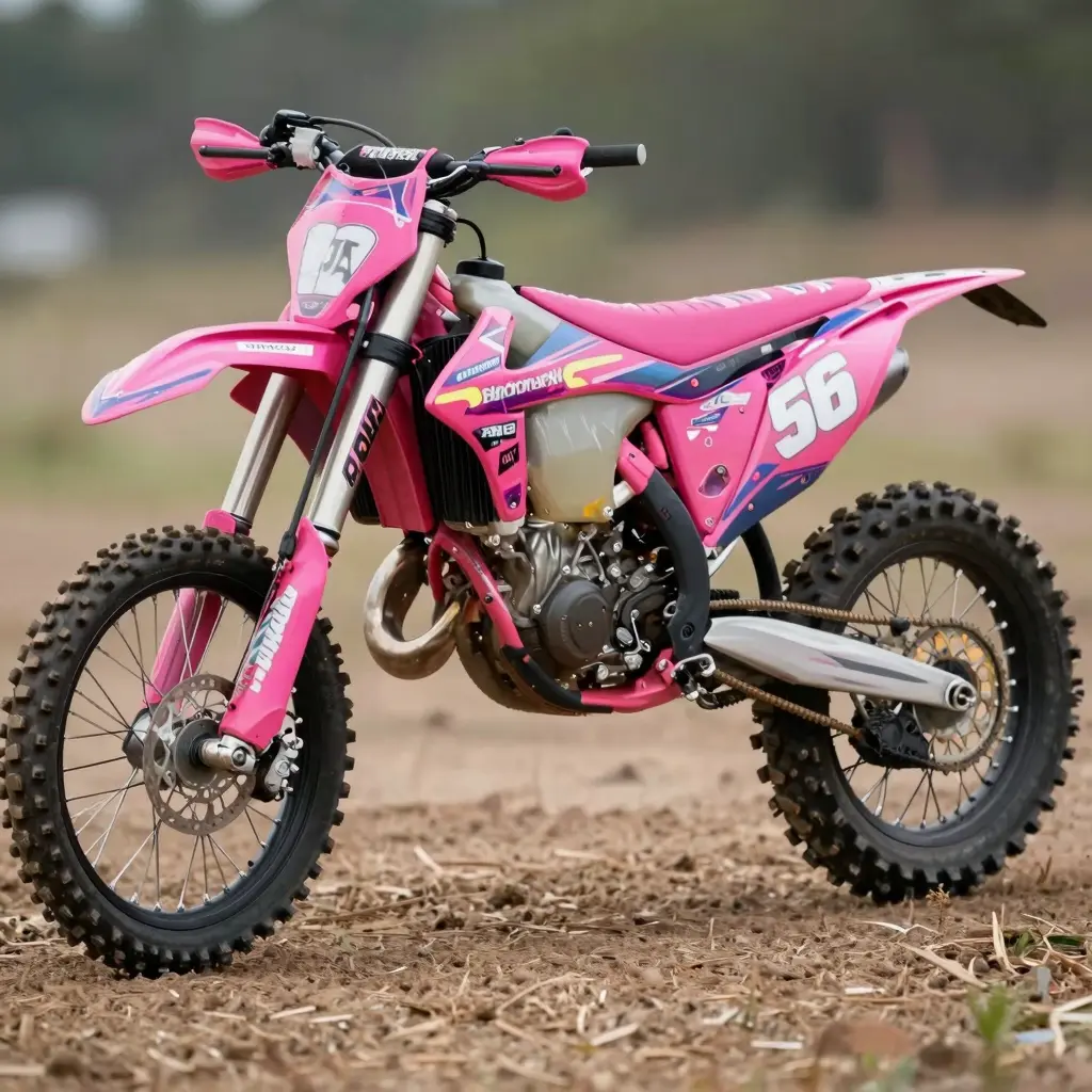 Pink Dirt Bike with Graphic Kits